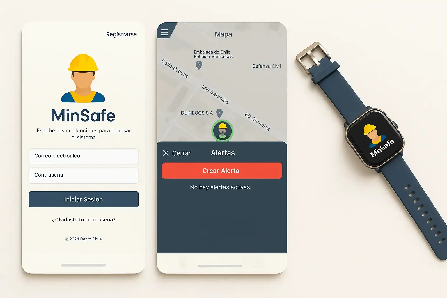 Reloj y Aplicación MinSafe